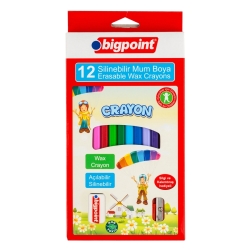 Bigpoint Wax Crayon Silinebilir Mum Boya 12 Renk