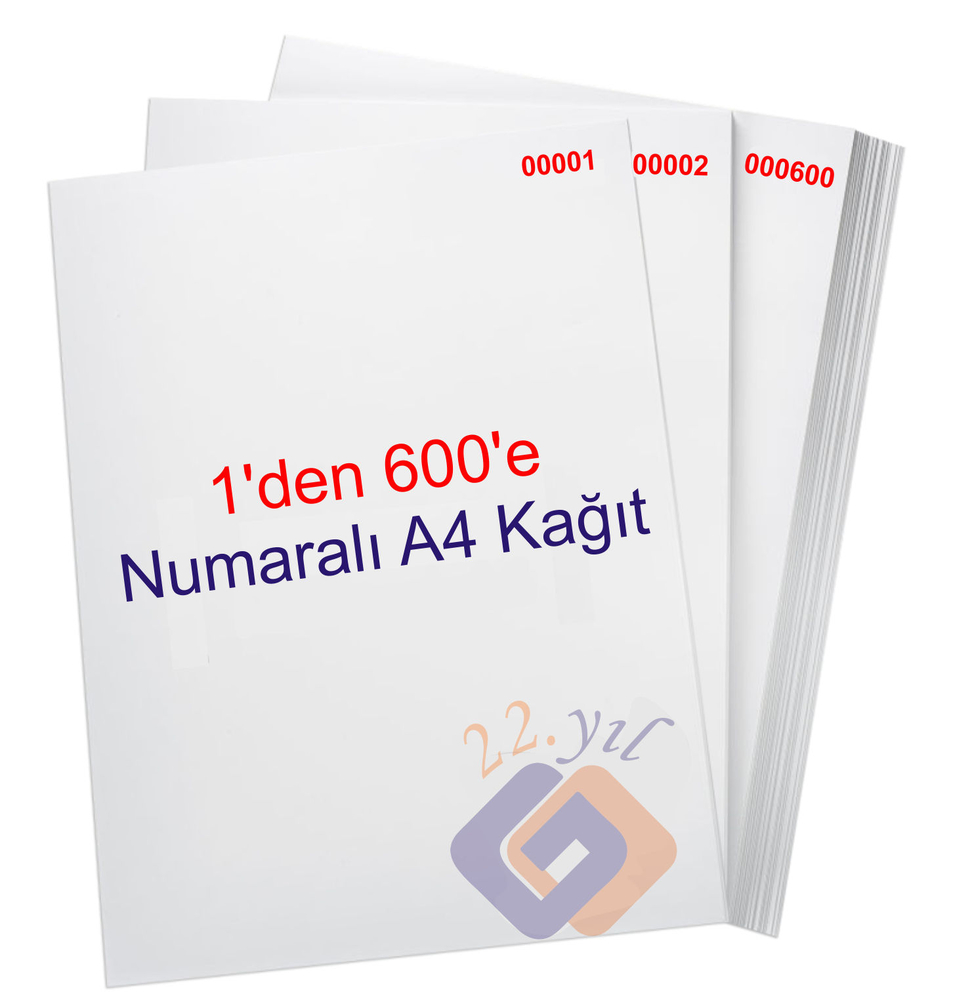 1 Den 600 E Numaralı A4 Fotokopi Kağıdı