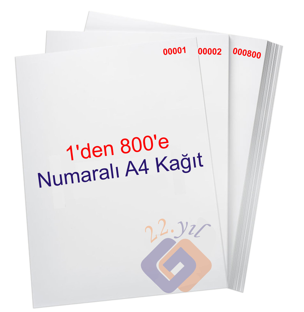 1 Den 800 E Numaralı A4 Fotokopi Kağıdı