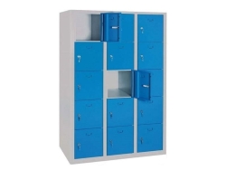 Metal 15 Gözlü Öğretmen Dolabı Mavi Gri Renk (Asma Kilitli) - 2