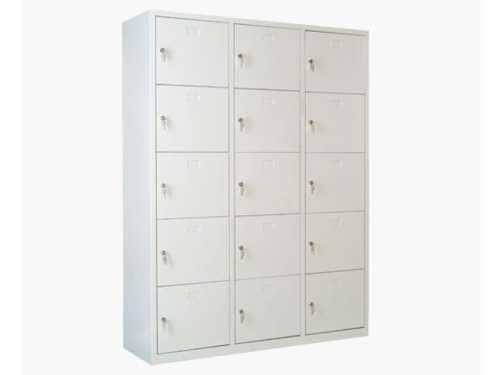 Metal 15 Gözlü Öğretmen Dolabı Gri Renk (Asma Kilitli) - 1