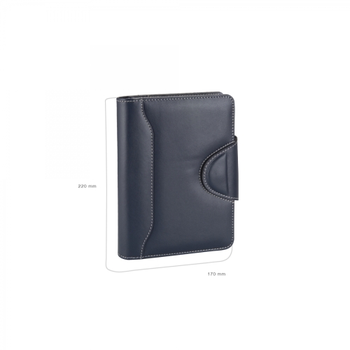2K 4682 Lacivert Ajanda Tarihsiz Çizgili Defter 14X20 cm Hesap Makineli Suni Deri Organizer - 2