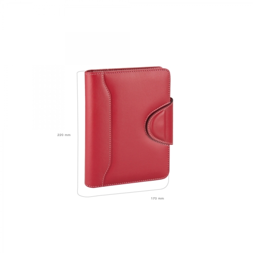2K 5183 Kırmız Ajanda Tarihsiz Çizgili Defter 14X20 cm Hesap Makineli Suni Deri Organizer - 2