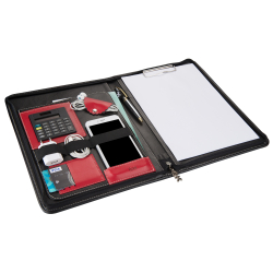 2K 9000 Siyah A4 Suni Deri Telefon Kılıflı Fermuarlı Sekreterlik