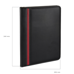 2K 9000 Siyah A4 Suni Deri Telefon Kılıflı Fermuarlı Sekreterlik - 2