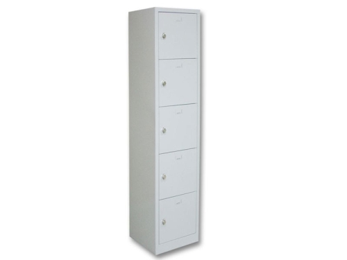 Metal 5 Gözlü Öğretmen - Öğrenci Dolabı Gri - 1