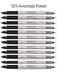 Aıhao AH-319 Çift Uçlu CD Ve DVD Kalemi Siyah Renk 12 Paket