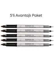 Aıhao AH-319 Çift Uçlu CD Ve DVD Kalemi Siyah Renk 5 li Set