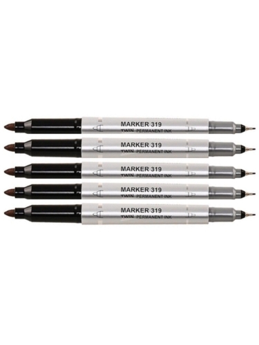 Aıhao AH-319 Çift Uçlu CD Ve DVD Kalemi Siyah Renk 5 li Set - 2