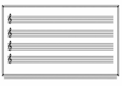 Akyazı 120X140 Müzik Çizgili Laminat Yazı Tahtası