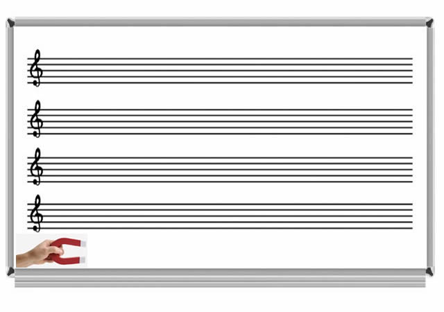Akyazı 120x240 Müzik Çizgili Emaye Yazı Tahtası