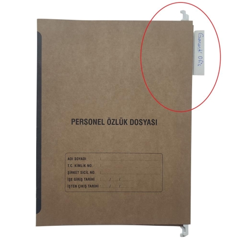 Askılı Personel Özlük Dosya Kavalyesi PVC Plastik isimlik - 3