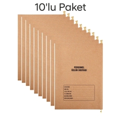 Metal Askılı Personel Özlük Dosyası 8 Yapraklı 10 LU Paket 