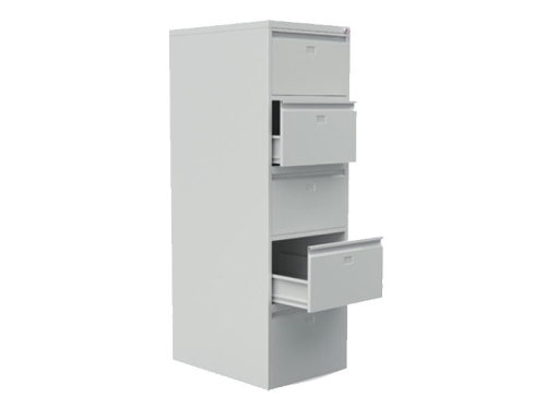 Beş Çekmeceli Metal Kartoteks Askılı Dosya Dolabı Gri Renk - 2