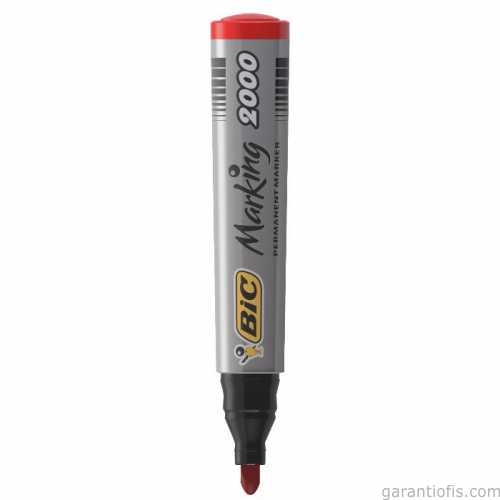Bic 2000 Yuvarlak Uçlu Kırmızı Permanent Marker Kalem (Koli Kalemi) - 1