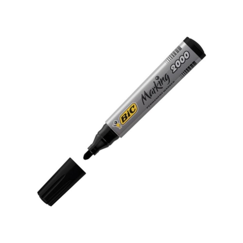 Bic 2000 Yuvarlak Uçlu Siyah Permanent Marker Kalem (Koli Kalemi) - 1