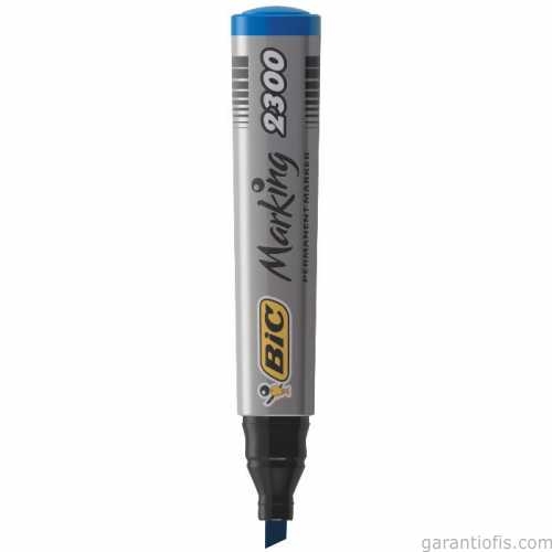 Bic 2300 Kesik Uçlu Mavi Permanent Marker Kalem - 1