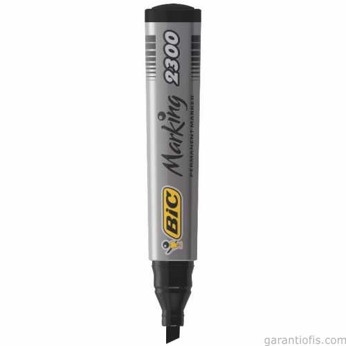 Bic 2300 Kesik Uçlu Siyah Permanent Marker Kalem - 1