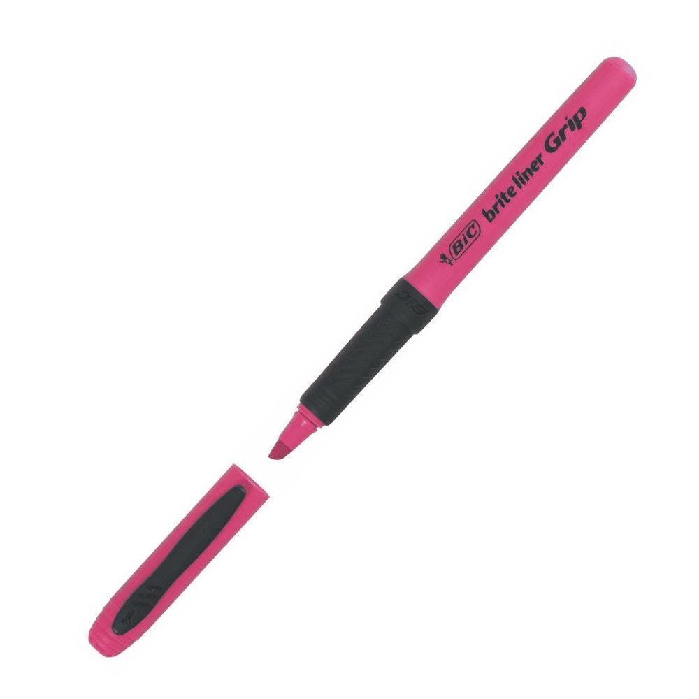 Bic Brite Liner Grip Kalem Tipi Pembe Fosforlu Kalem (5 Li Paket)