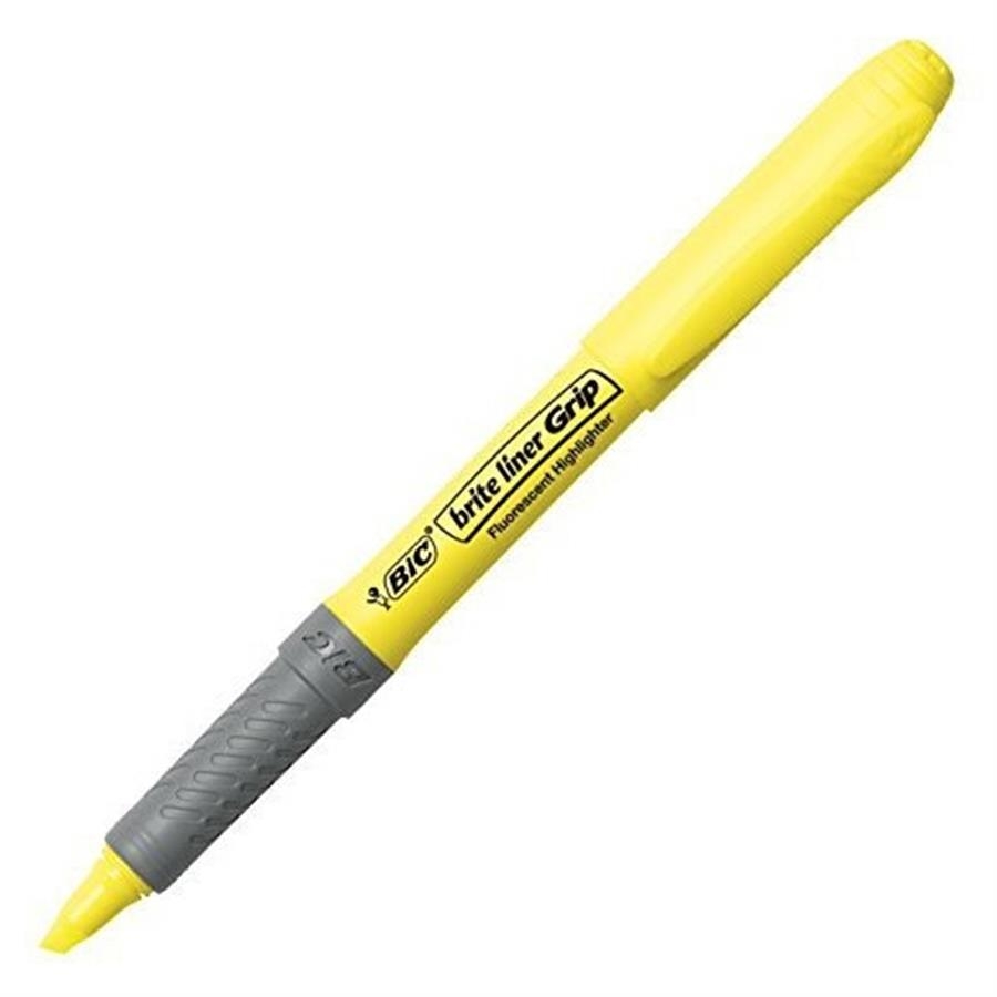 Bic Brite Liner Grip Kalem Tipi Sarı Fosforlu Kalem (5 Li Paket)