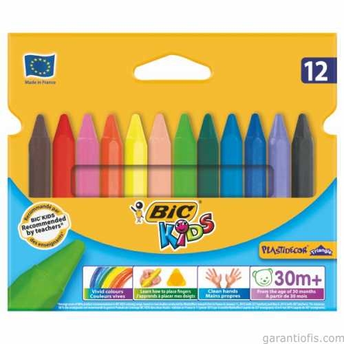 Bic Elleri Kirletmeyen Üçgen Mum Pastel Boya (12 Renk) - 1
