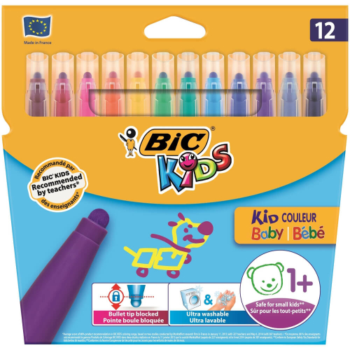 Bic 12 Renk Baby Keçeli Boya Kalemi - 1