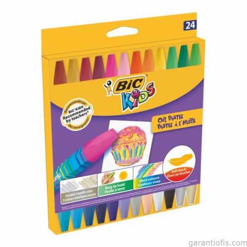 Bic Kids 24 Renk Altıgen Yağlı Pastel Boya (926447)