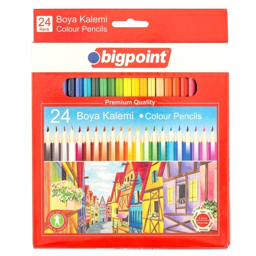 Bigpoint 24 Renk Kuru Boya Kalemi Tam Boy - 1