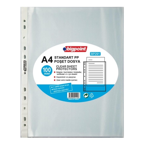 Bigpoint BP291 A4 Poşet Dosya (100 lü Paket) - 1