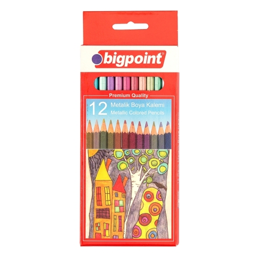 Bigpoint BP944 Metalik Kuru Boya Kalemi 12 Renk - 1