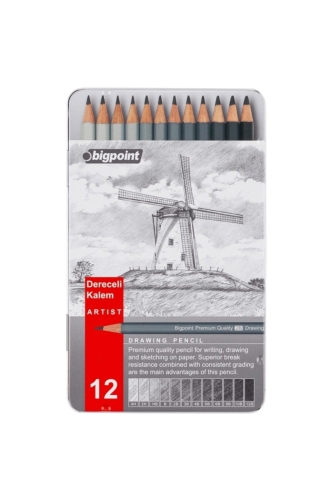 Bigpoint Bp947 Dereceli Kurşun Kalem 12'li Metal Kutu - 1