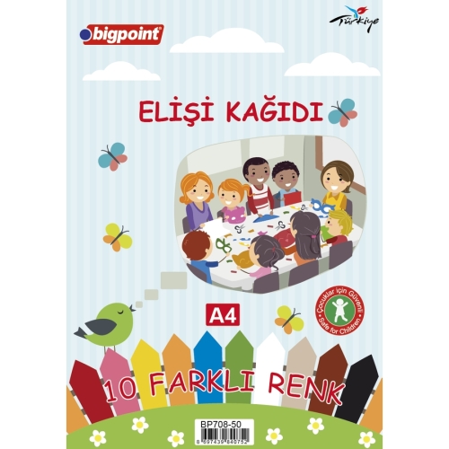 Bigpoint Elişi Kağıdı A4 Karışık 10 Renk - 1