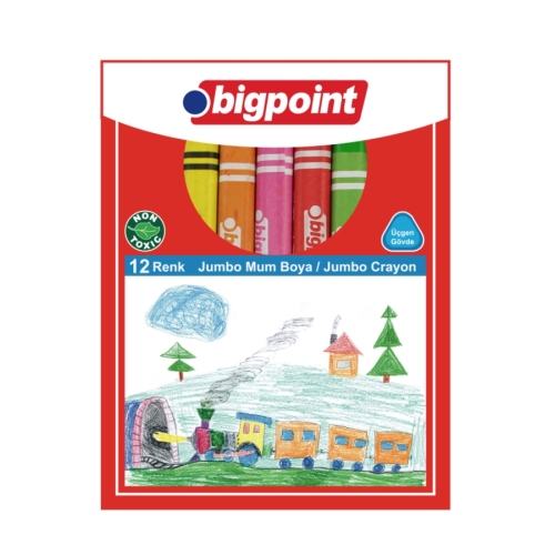 Bigpoint Jumbo Üçgen Mum Boya 12 Renk - 1
