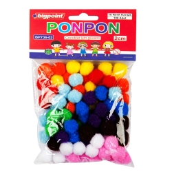 Bigpoint Ponpon 2 cm 10 Renk (100 lü Poşet)