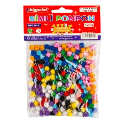 Bigpoint Ponpon Simli 1 cm 10 Renk (200 lü Poşet) 