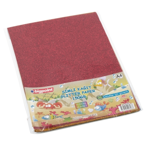 Bigpoint Simli Kağıt A4 Karışık 10 Renk - 1