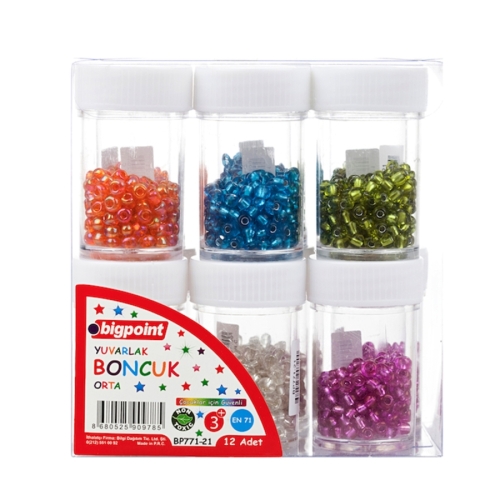 Bigpoint Yuvarlak Boncuklar Orta Boy (12 li Tüp) - 1