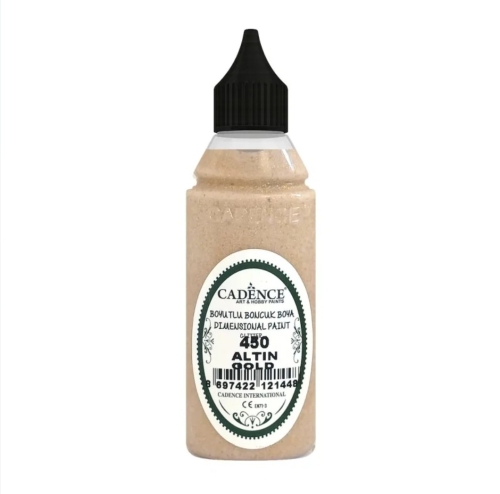 Cadence 450 Altın Boyutlu Boncuk Boya (Simli - 50 ml) - 1