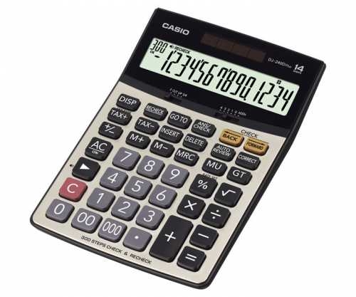 Casio Dj-240d Plus İşlem Kontrollü Vergi Ve Döviz Fonsiyonlu Hesap Makinesi (14 Hane)