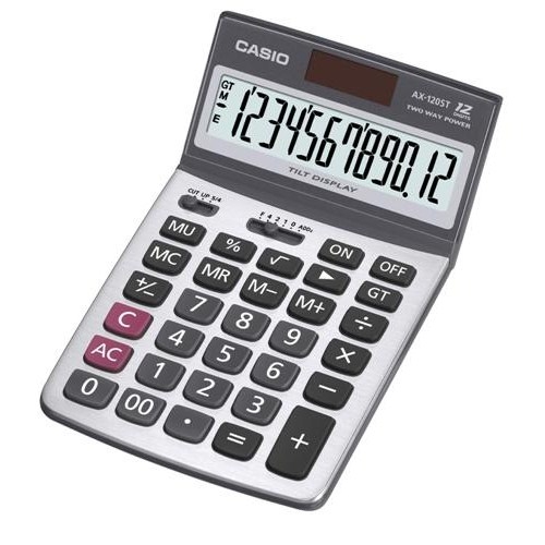 Casio Hesap Makinesi Ax-120st Eğimli Ekran 12 Haneli