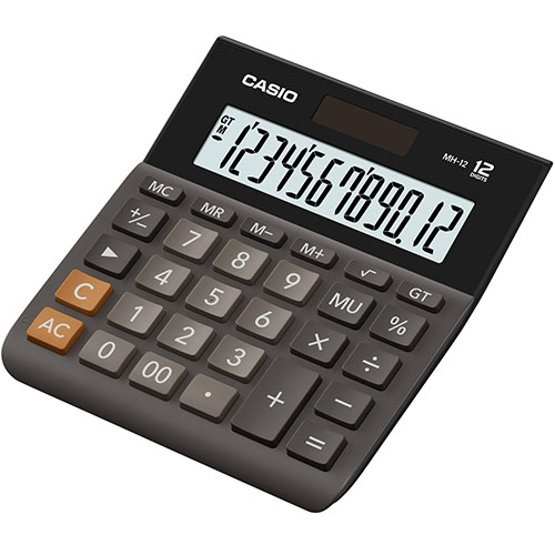 Casio MH-12BK Geniş Ekranlı Masaüstü Hesap Makinesi (12 Haneli) - 1