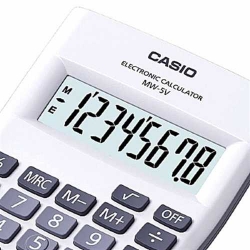 Casio MW-5V-WE Beyaz Renkli Mini Masaüstü Hesap Makinesi (8 Haneli) - 2