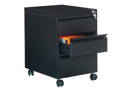 Üç Çekmeceli Rulmanlı Çelik Keson Siyah Kasa - 1