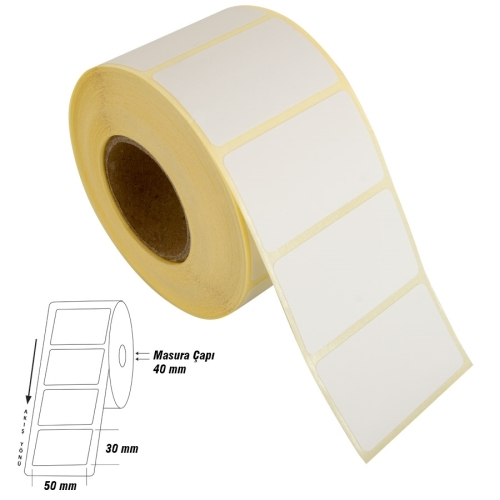 Çok Amaçlı Termal Etiket 30x50mm (1000 li) - 1