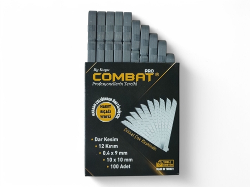 Combat Pro Maket Bıçağı Falçata Ağzı Yedeği Dar Kesim 0.4X9MM 100 Adet - 1