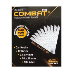 Combat Pro Maket Bıçağı Falçata Ağzı Yedeği Dar Kesim 0.4X9MM 100 Adet - 2