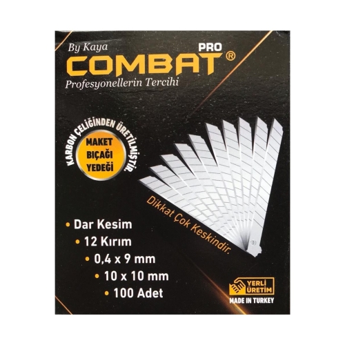 Combat Pro Maket Bıçağı Falçata Ağzı Yedeği Dar Kesim 0.4X9MM 100 Adet - 2