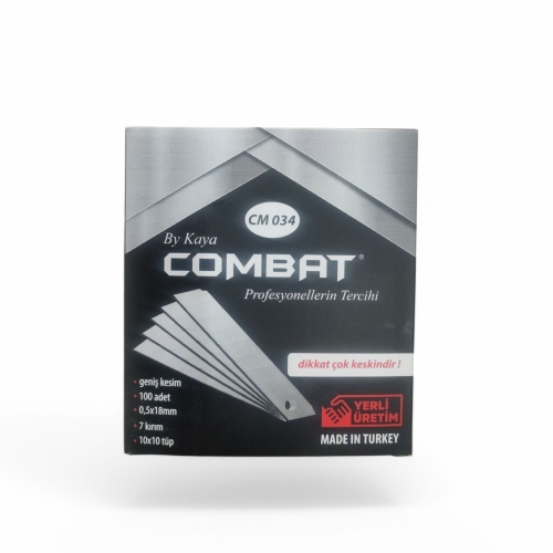 Combat Maket Bıçağı 7 Kırımlı Falçata Ağzı Yedeği Geniş Kesim 0.5X18MM 100 Adet - 2