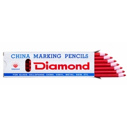 Diamond İpli Kırmızı Asetat İşaretleme Kalemi (12 li Paket)