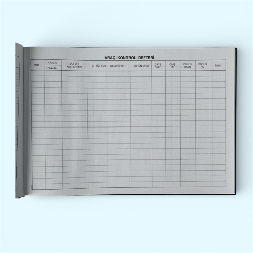 Dilman Ciltli Araç Kayıt Defteri (Araç Kontrol Defteri - 96 Yaprak) - 2